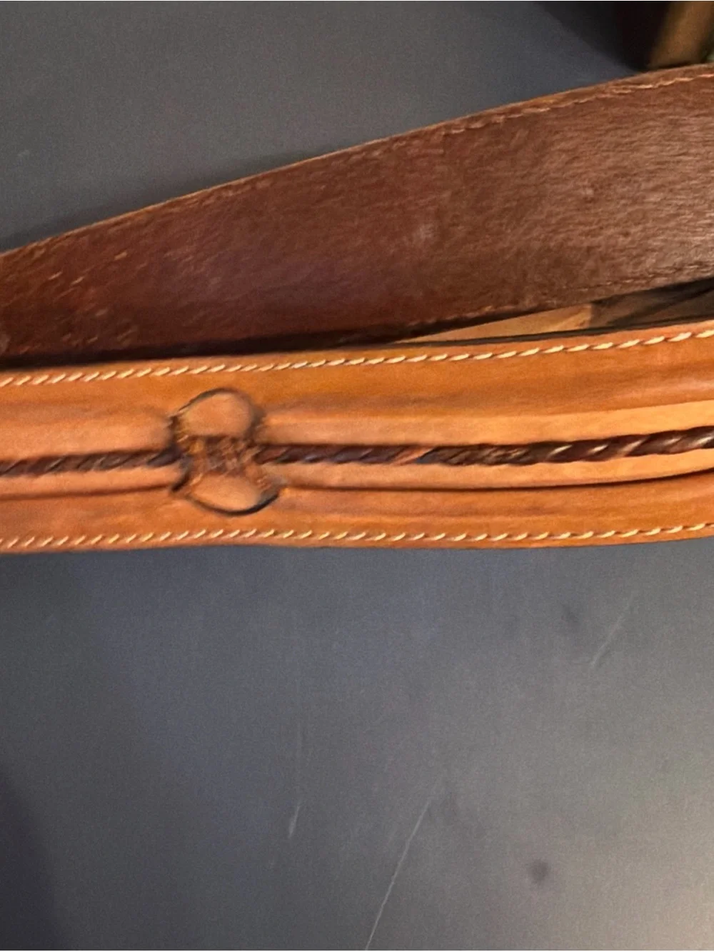 Justin Boots Barbed Wire Western Cowboy Belt Brown Size 42